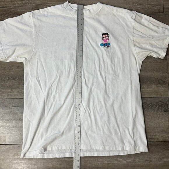 Vintage Betty Boop T Shirt Size XL PowerPro by Oneita Embroidered Single Stitch - Picture 8 of 8